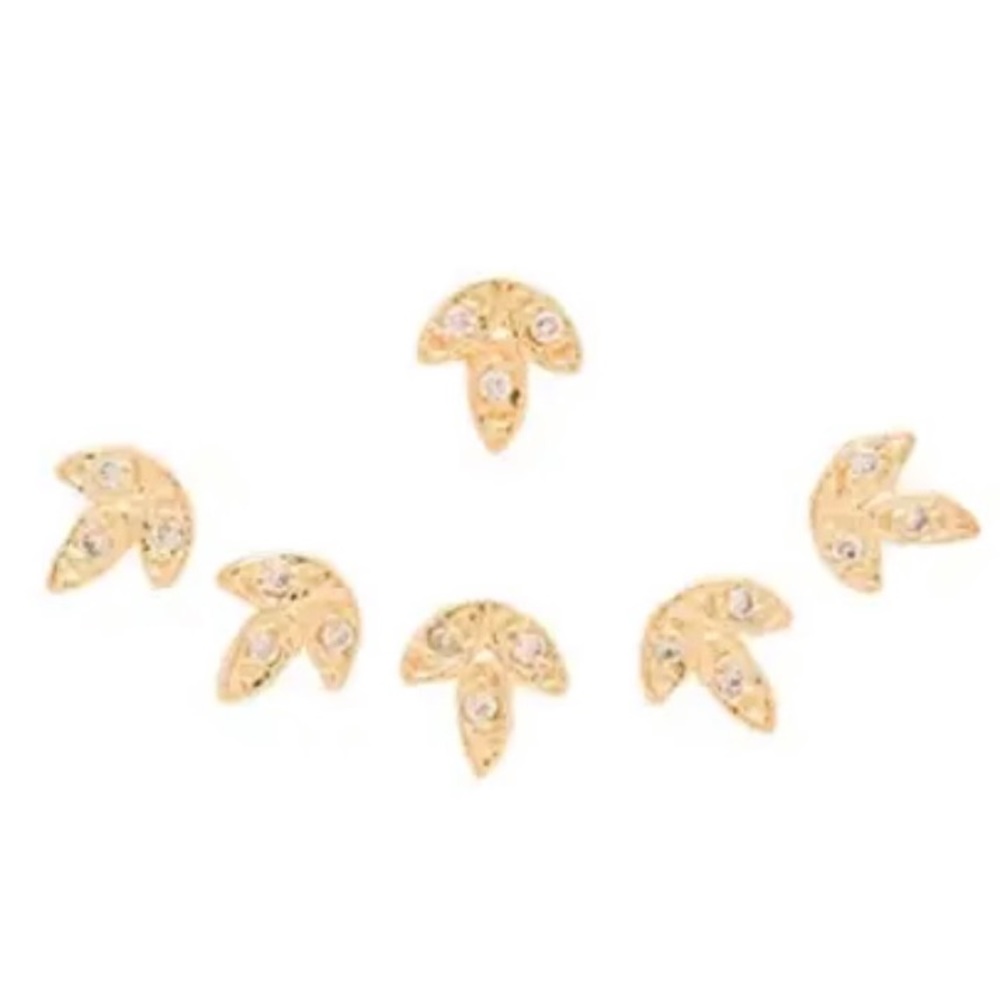 Jacquie Aiche Gold Vermeil Leaf Stud & Leaf Ear Jacket Earring